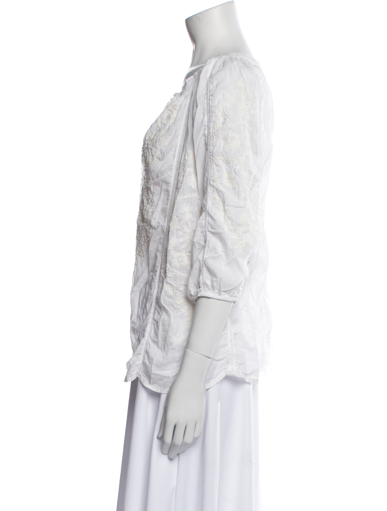 Melissa Odabash V-Neck Three-Quarter Sleeve Blouse