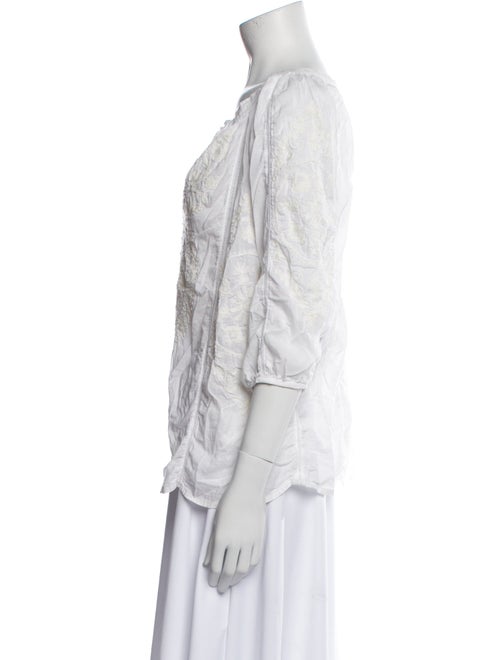 Melissa Odabash V-Neck Three-Quarter Sleeve Blouse