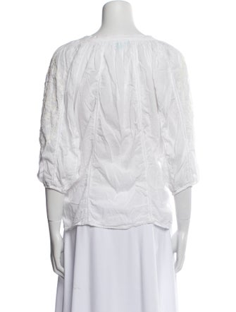 Melissa Odabash V-Neck Three-Quarter Sleeve Blouse