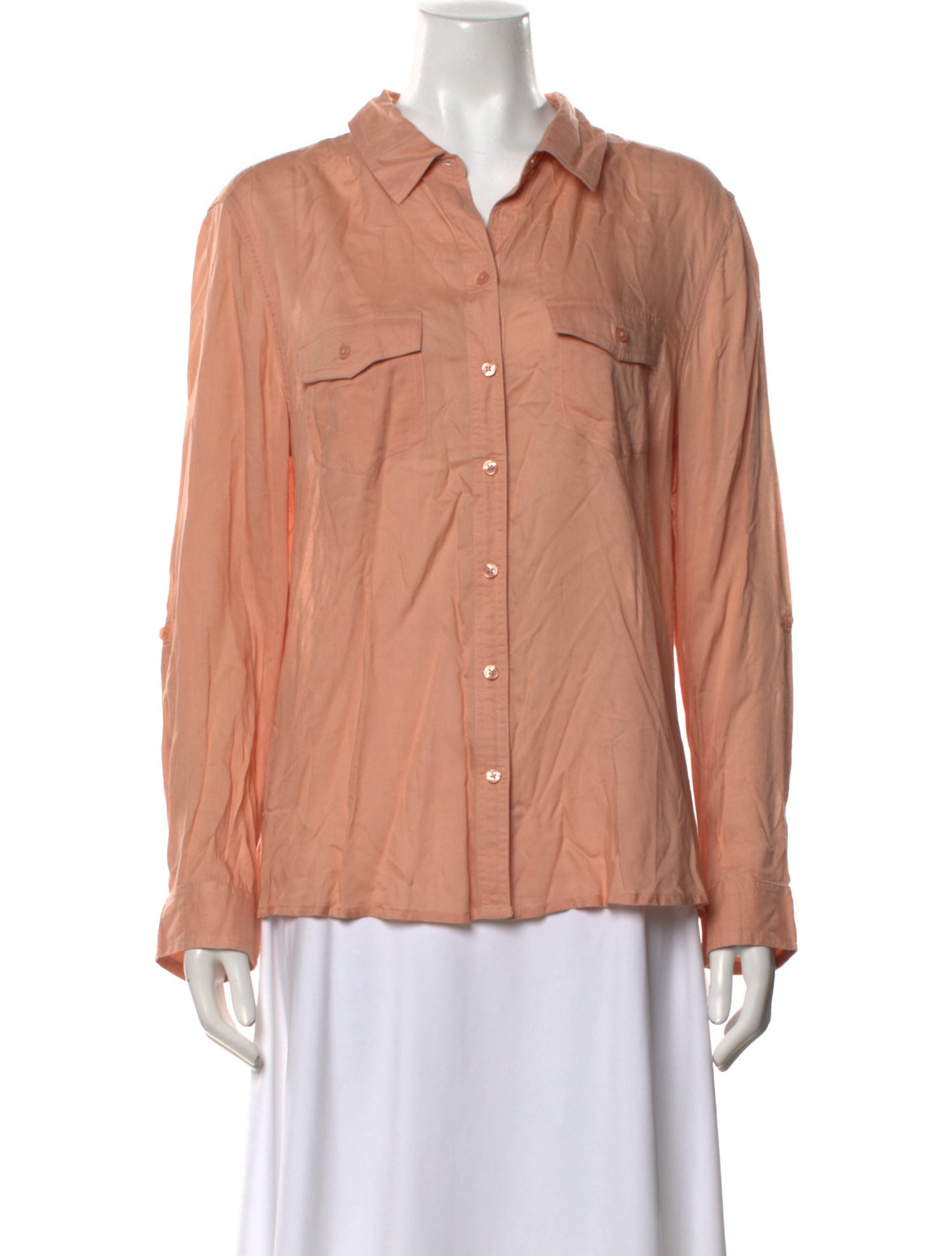 Melissa Odabash Long Sleeve Button-Up Top