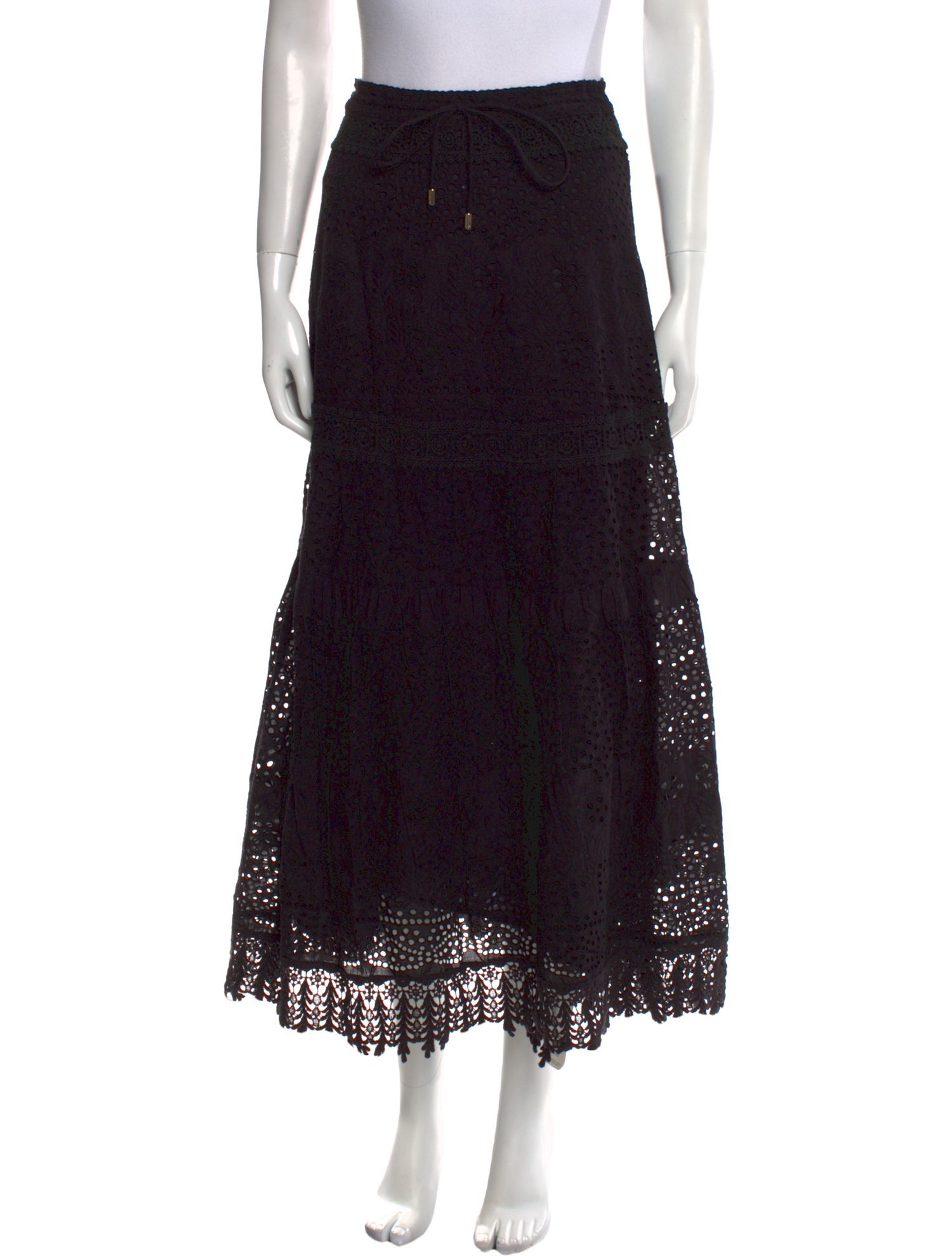 Melissa Odabash Eyelet Trim Midi Length Skirt