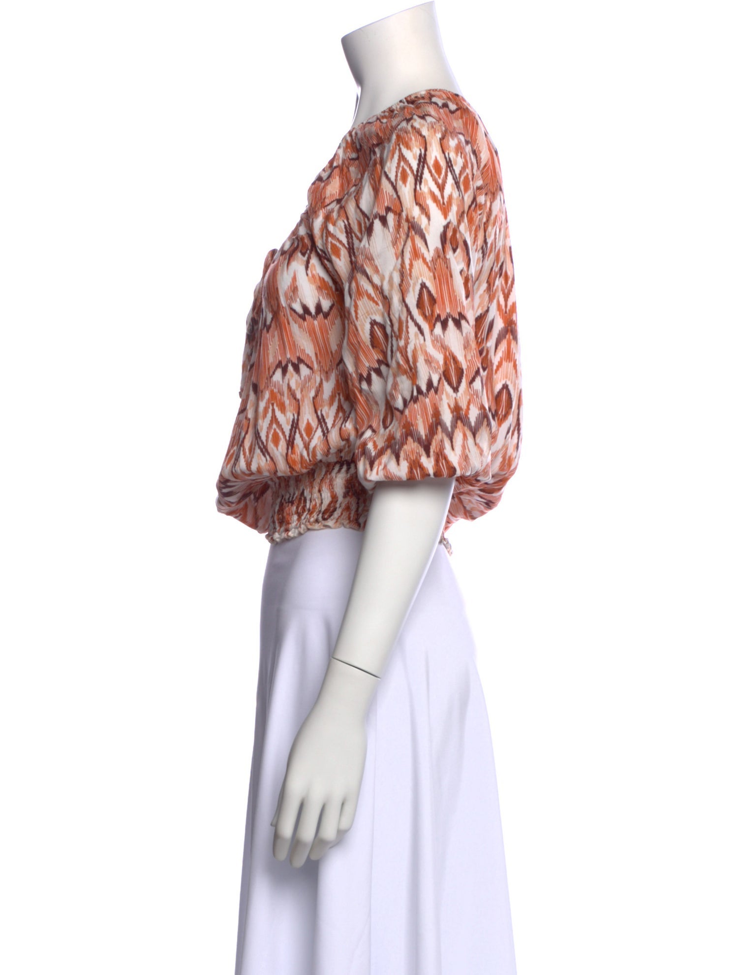 Melissa Odabash Printed Scoop Neck Crop Top