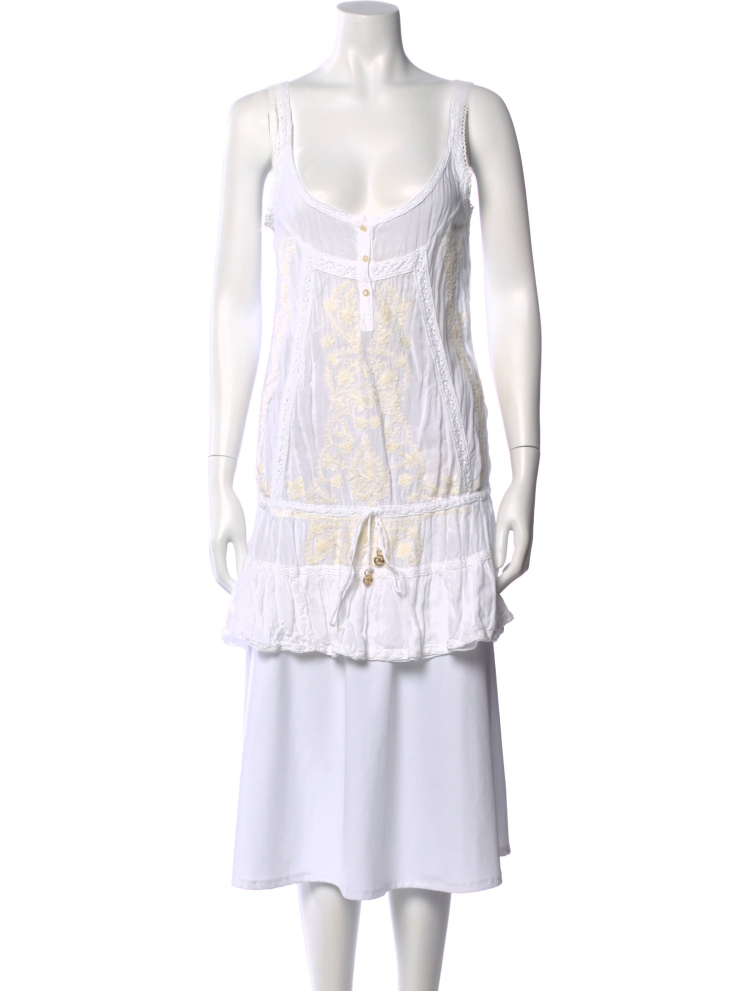 Melissa Odabash Floral Print Scoop Neck Top