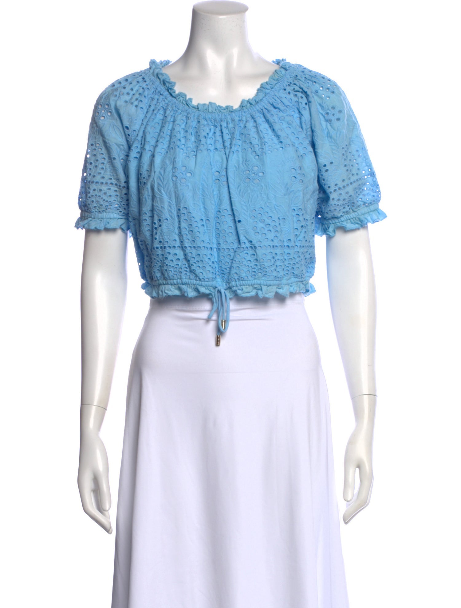 Melissa Odabash Floral Print Off-The-Shoulder Crop Top