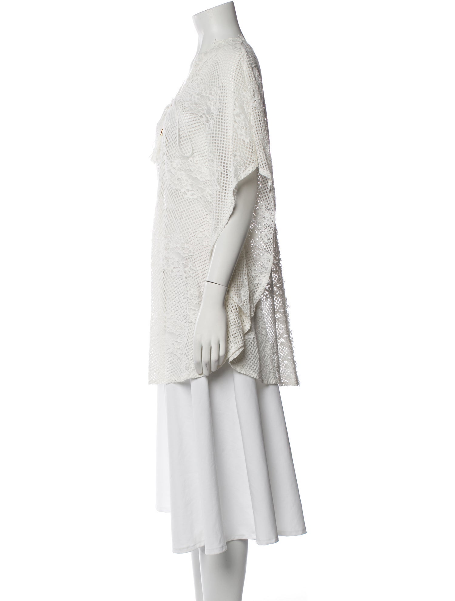 Melissa Odabash Lace Pattern V-Neck Top