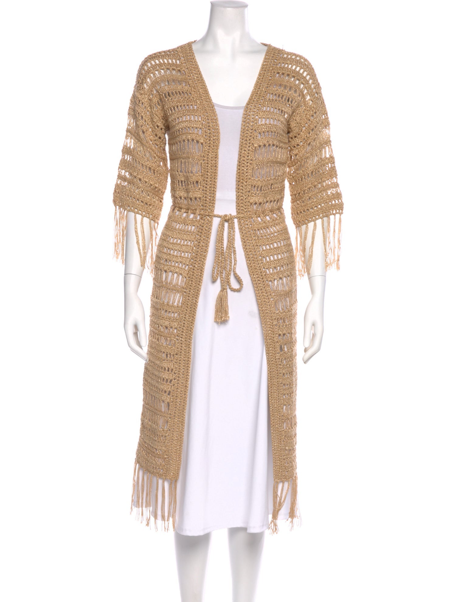 Melissa Odabash Striped Plunge Neckline Sweater