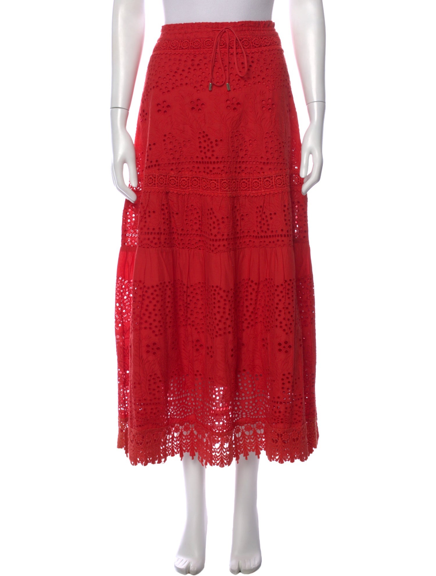 Melissa Odabash Embroidered Accent Midi Length Skirt