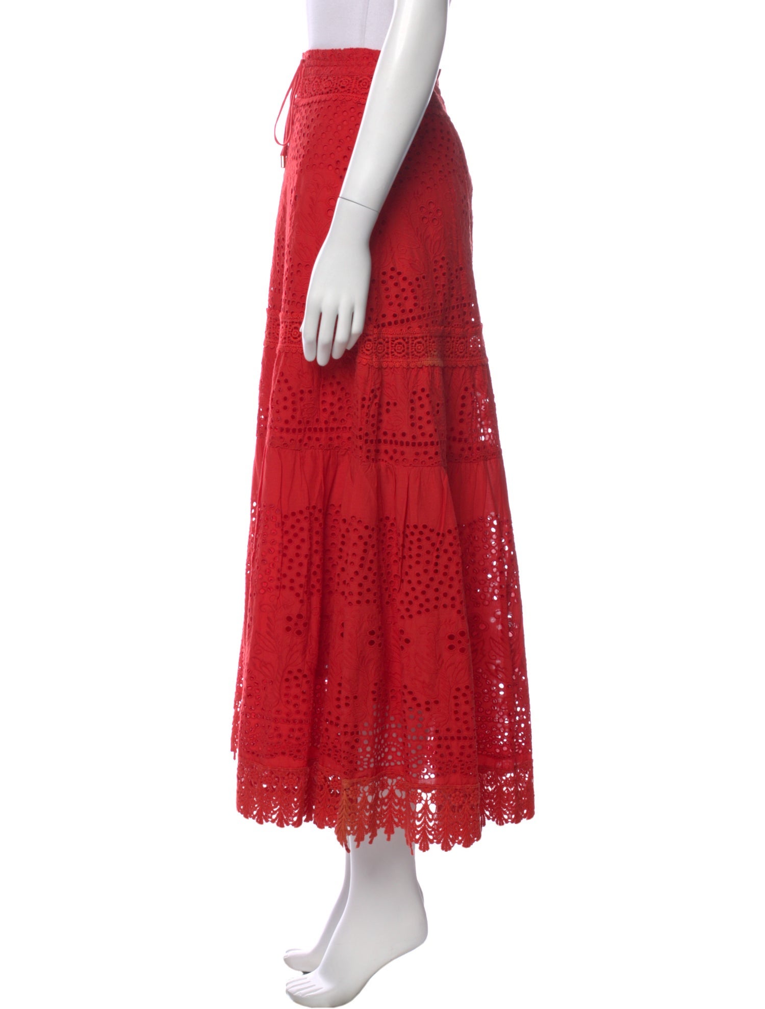 Melissa Odabash Embroidered Accent Midi Length Skirt