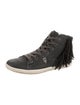 Odd Molly Leather Fringe Trim Accent Sneakers