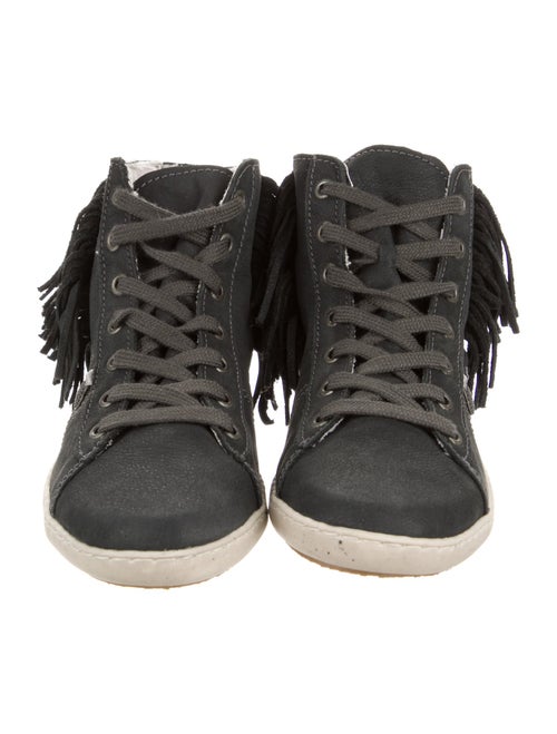 Odd Molly Leather Fringe Trim Accent Sneakers