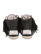 Odd Molly Leather Fringe Trim Accent Sneakers