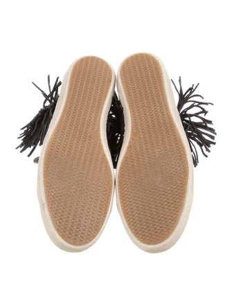 Odd Molly Leather Fringe Trim Accent Sneakers