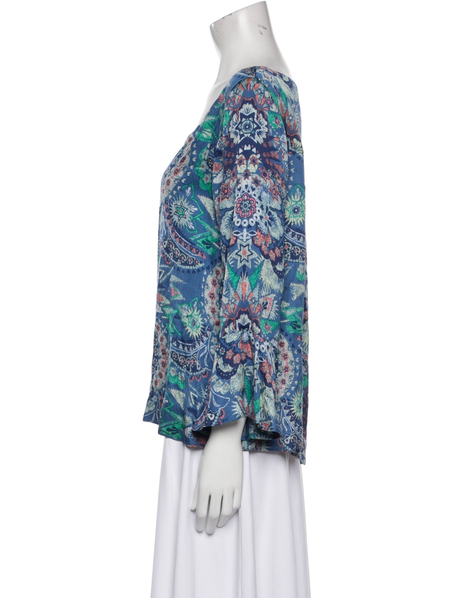 Odd Molly Printed Scoop Neck Blouse