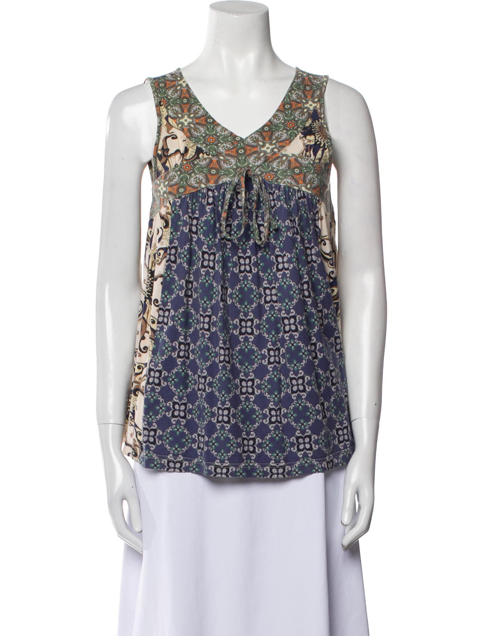 Odd Molly Printed V-Neck Blouse