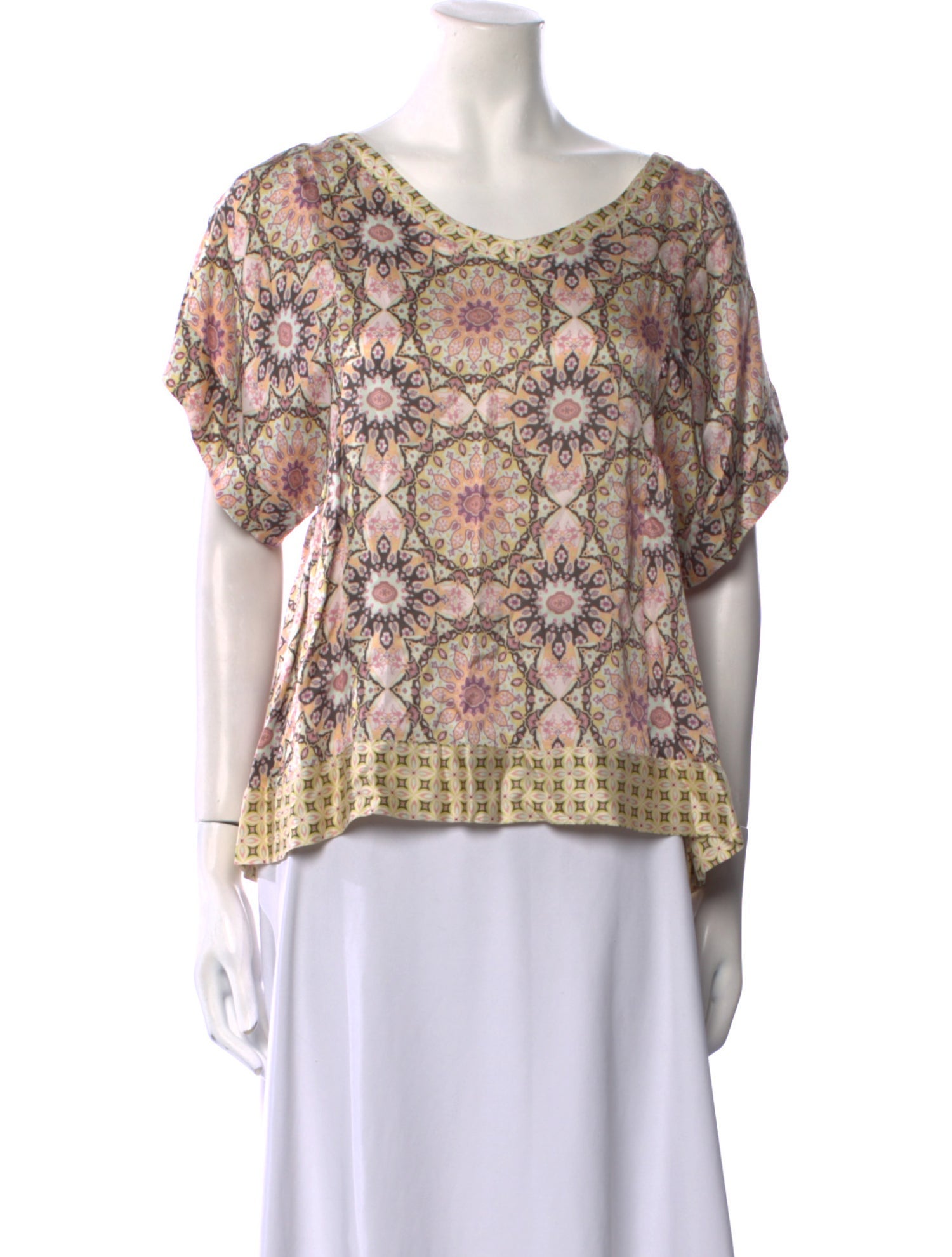 Odd Molly Printed Scoop Neck Blouse