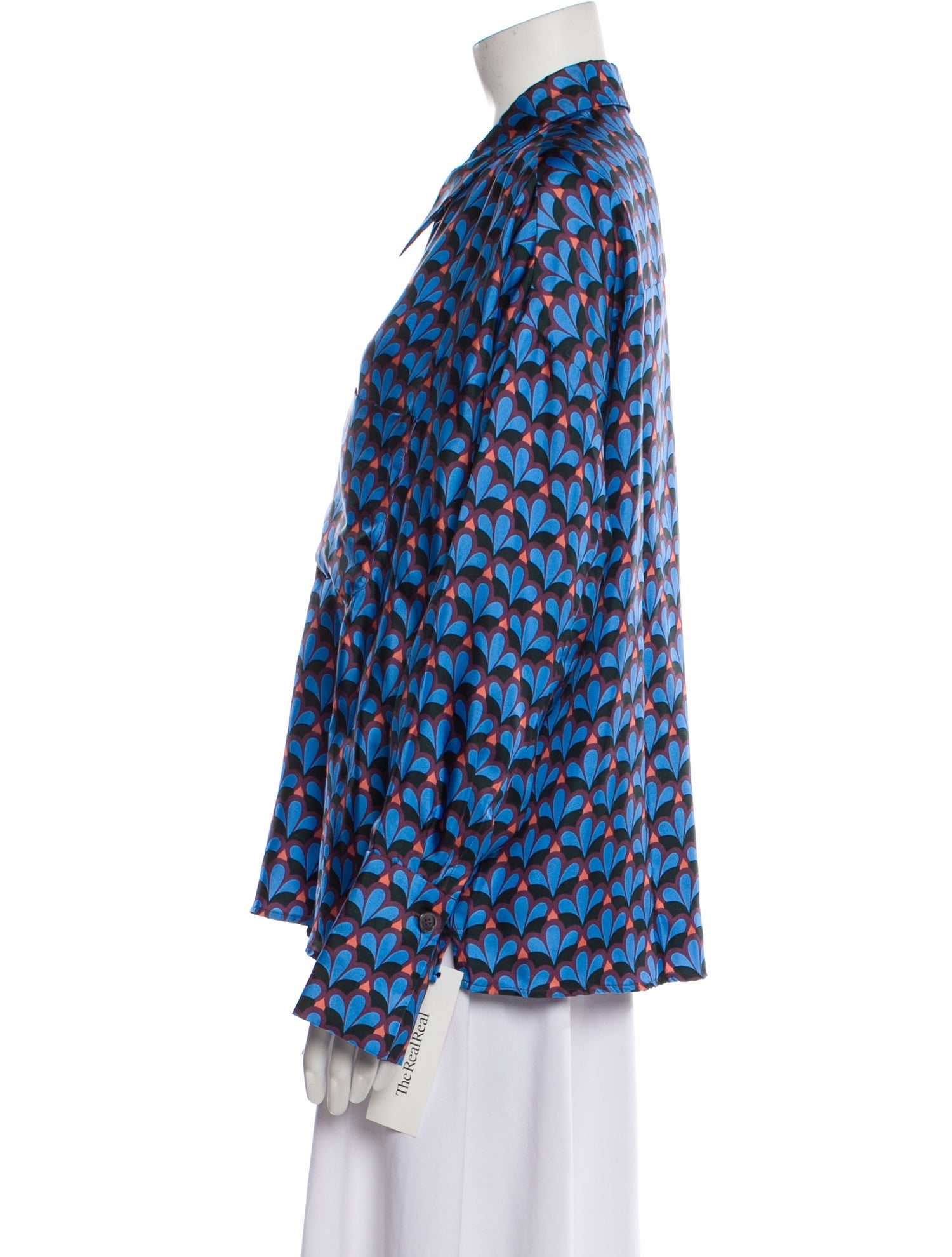 Odeeh Silk Printed Button-Up Top