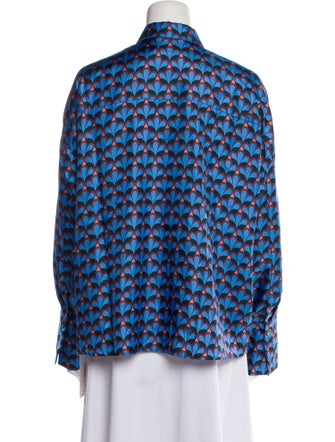 Odeeh Silk Printed Button-Up Top