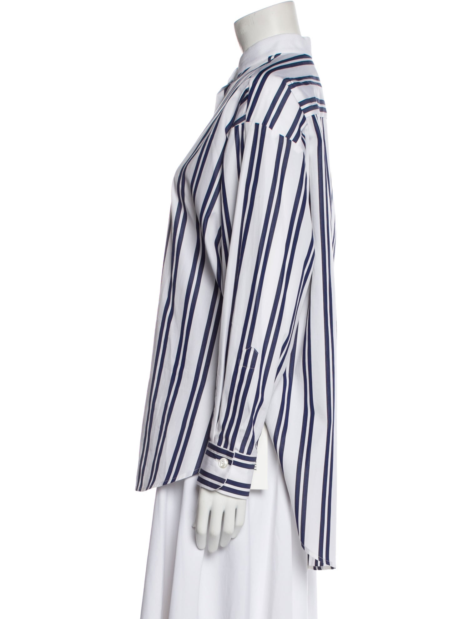 Odeeh Striped Mock Neck Button-Up Top w/ Tags