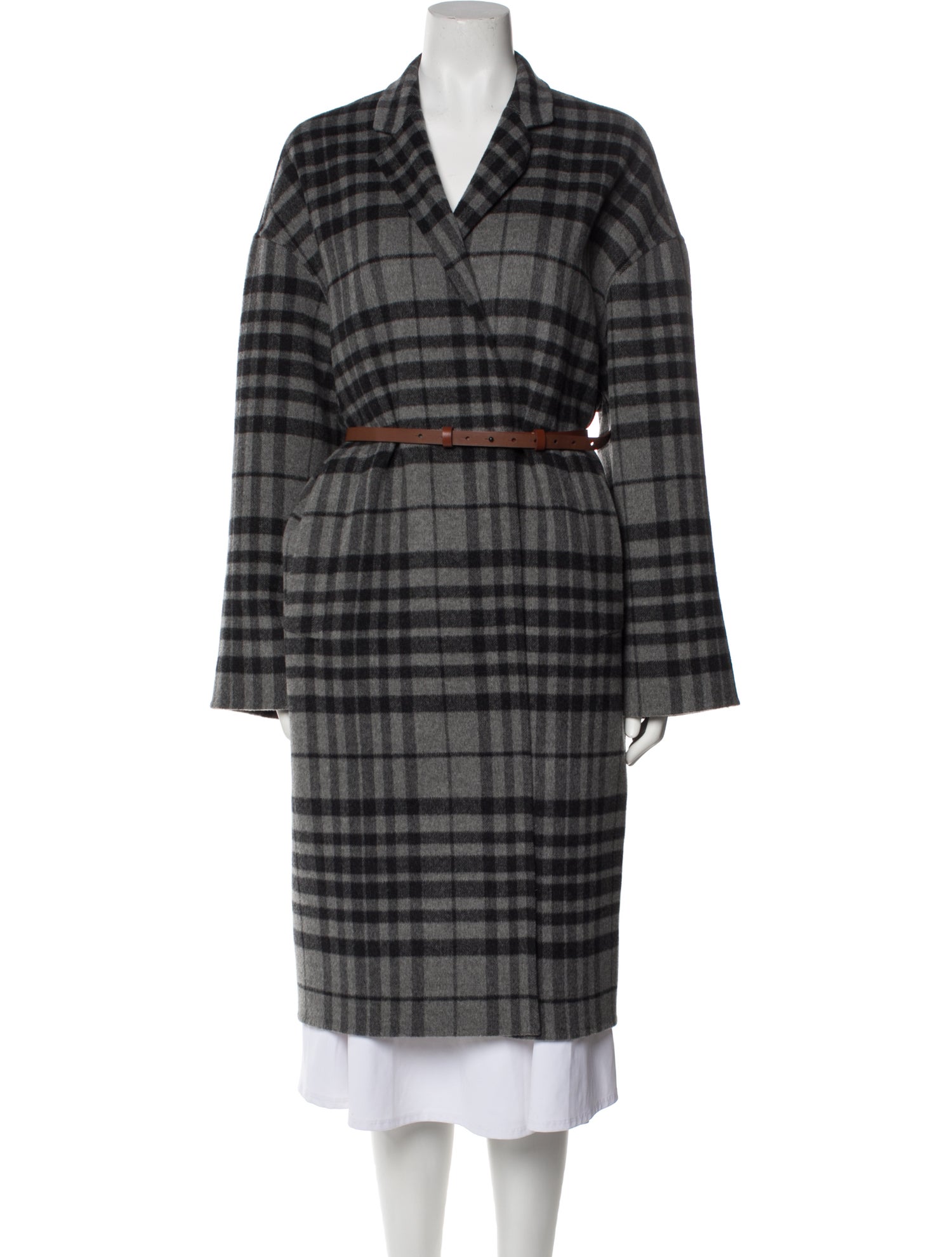 Odeeh Wool Plaid Print Coat