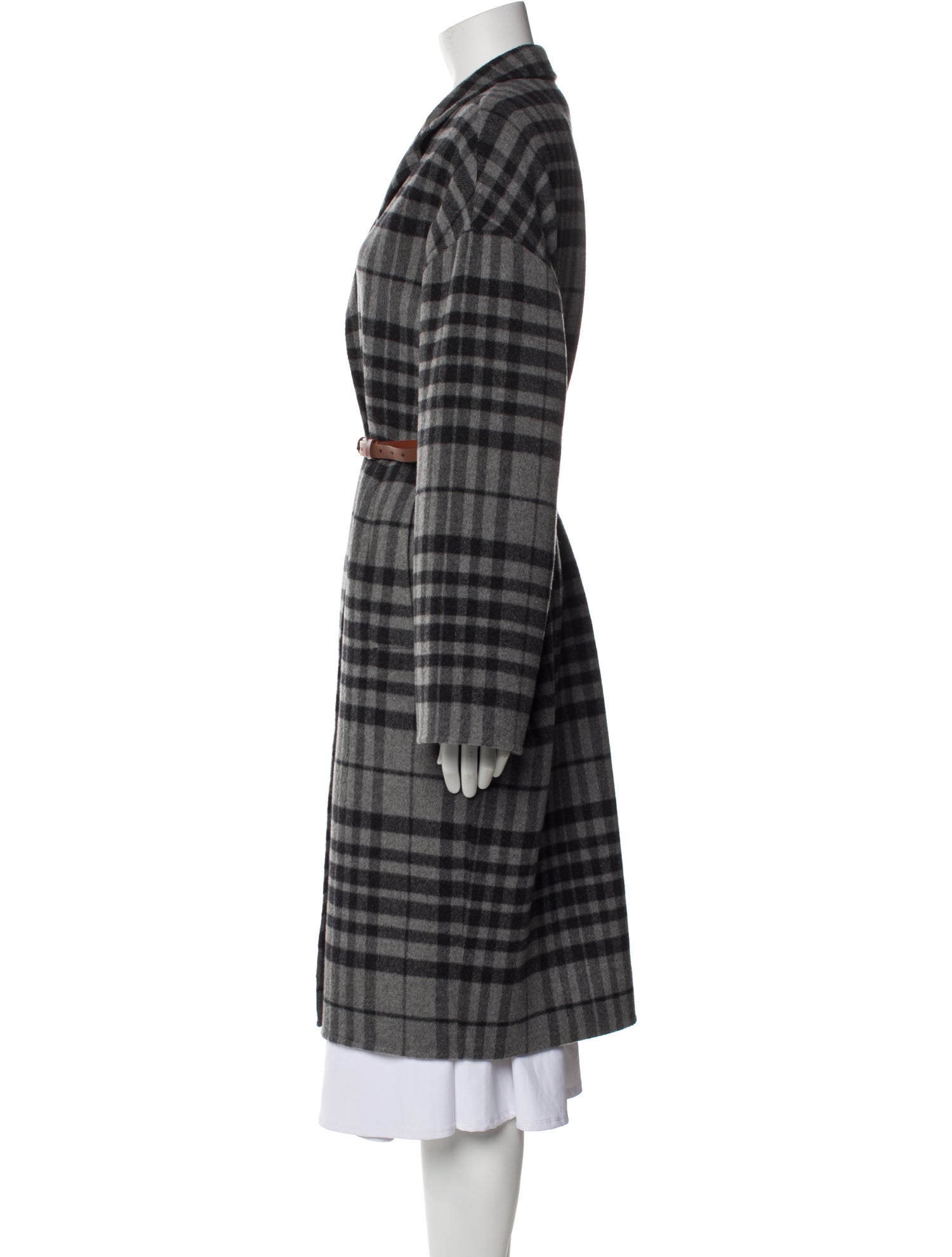 Odeeh Wool Plaid Print Coat