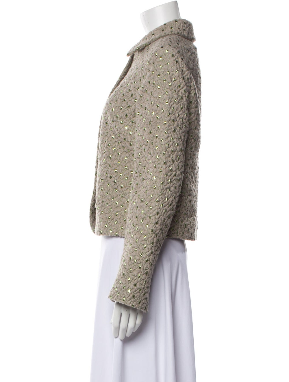 Odeeh Evening Jacket Neutrals Tweed Pattern Glitt… - image 2