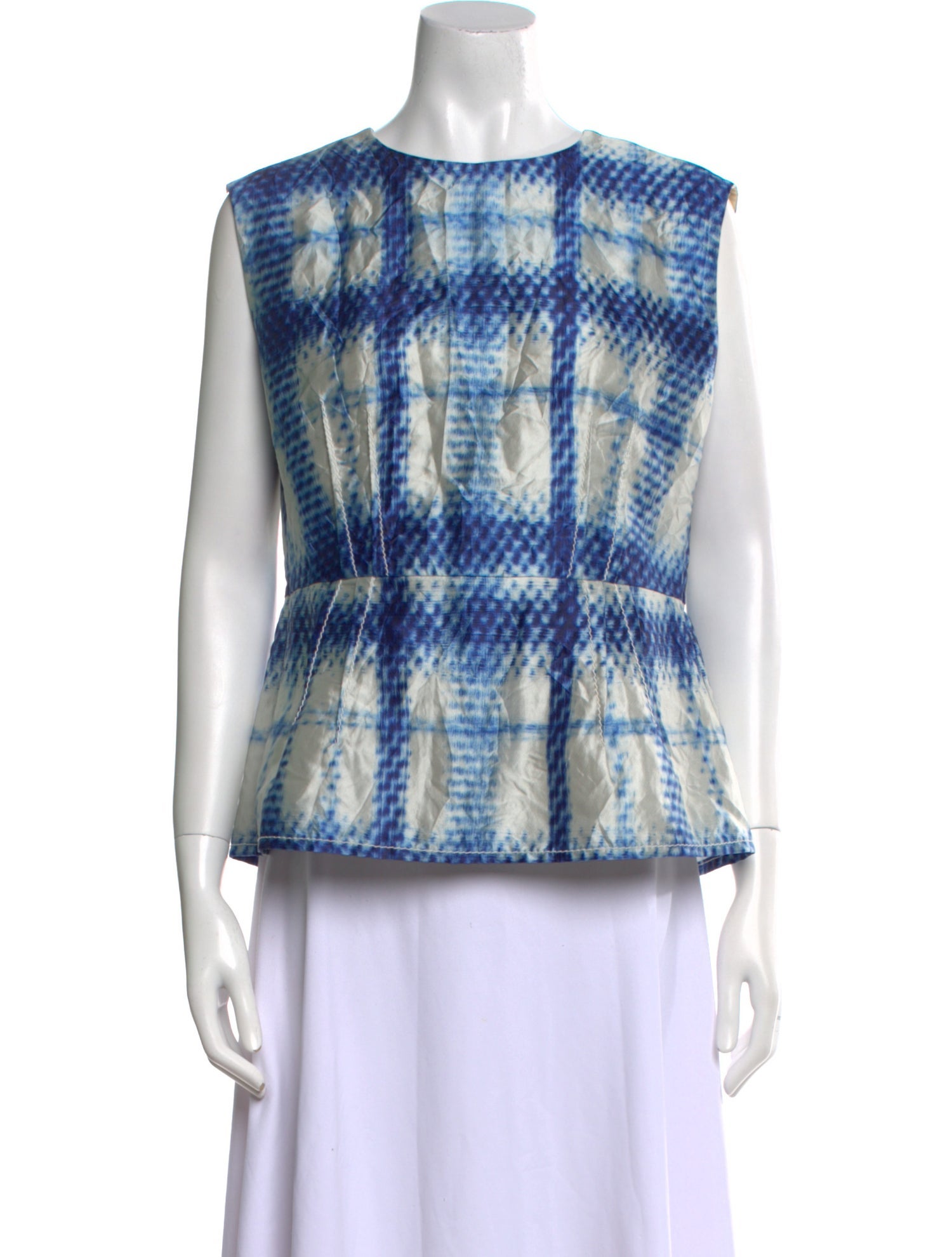 Odeeh Printed Bateau Neckline Blouse