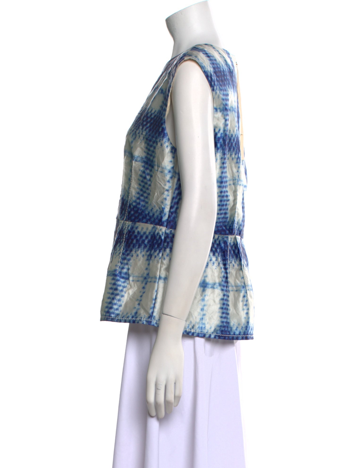 Odeeh Printed Bateau Neckline Blouse