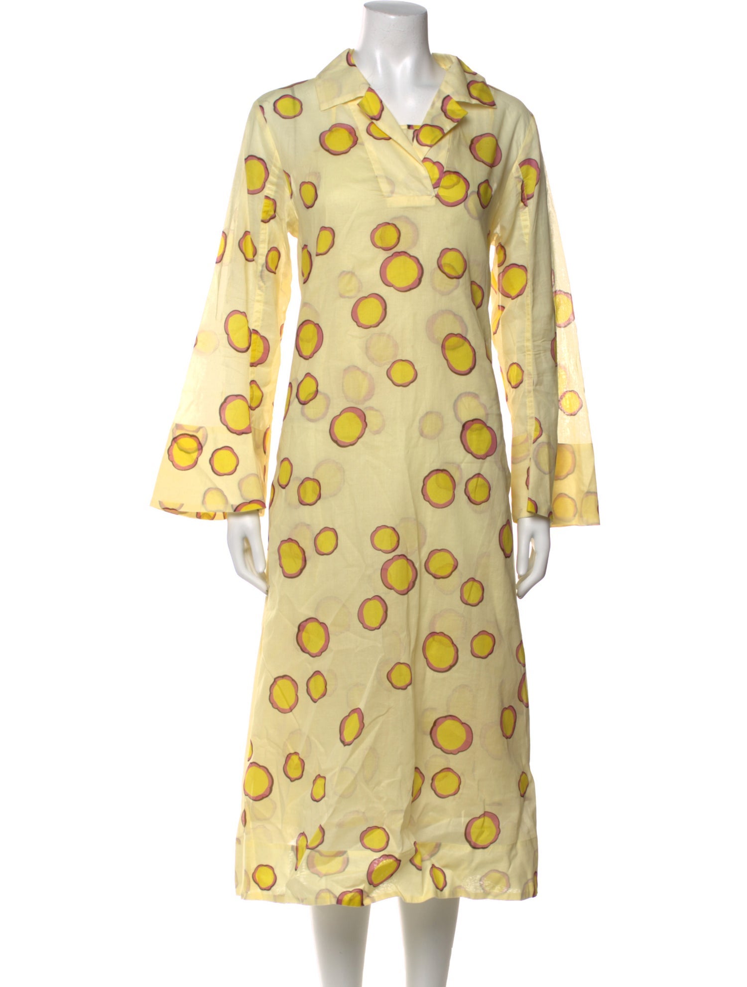 Odeeh Polka Dot Print Midi Length Dress