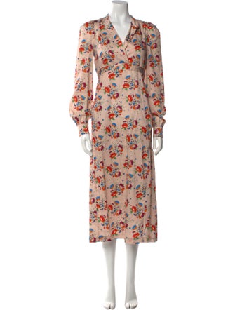 Odeeh Floral Print Midi Length Dress