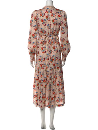 Odeeh Floral Print Midi Length Dress