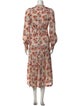 Odeeh Floral Print Midi Length Dress