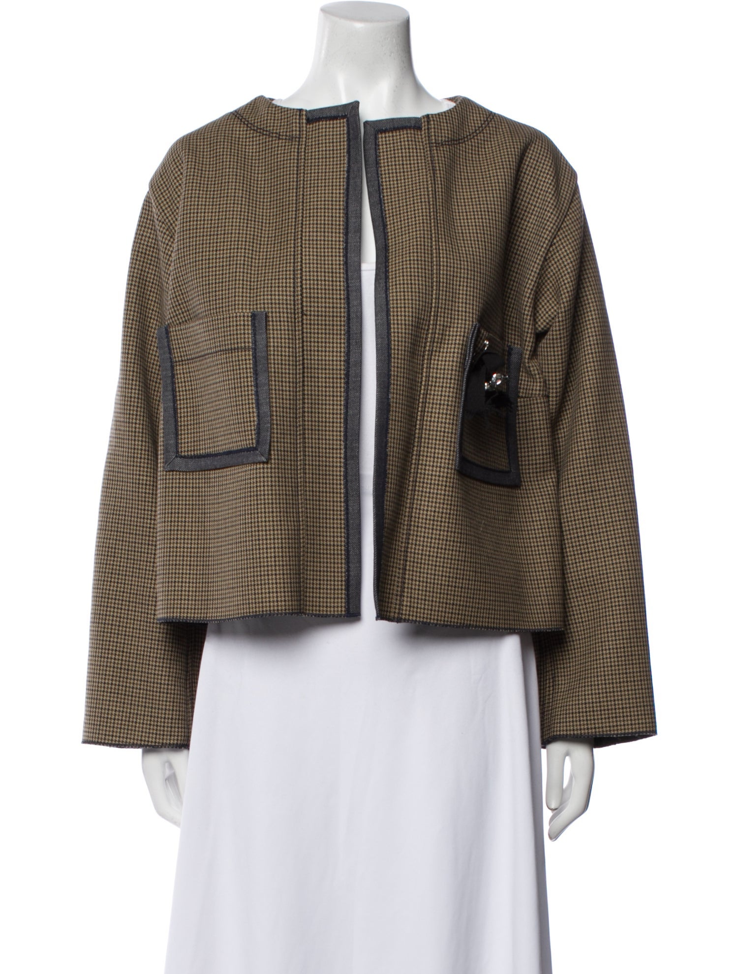 Odeeh Virgin Wool Plaid Print Jacket