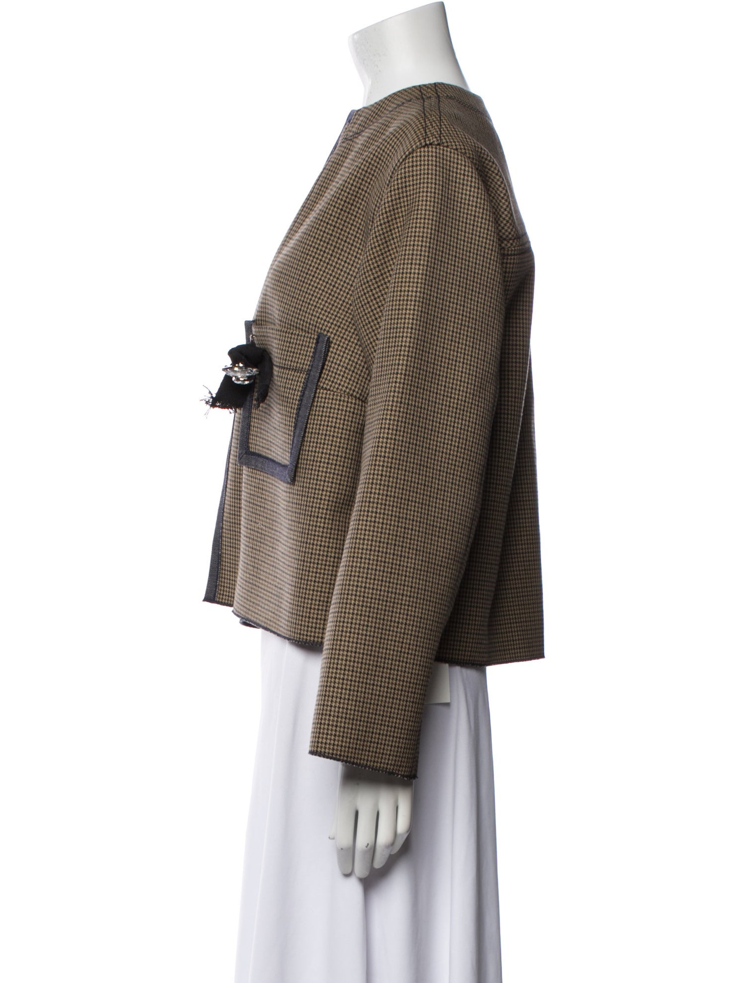 Odeeh Virgin Wool Plaid Print Jacket