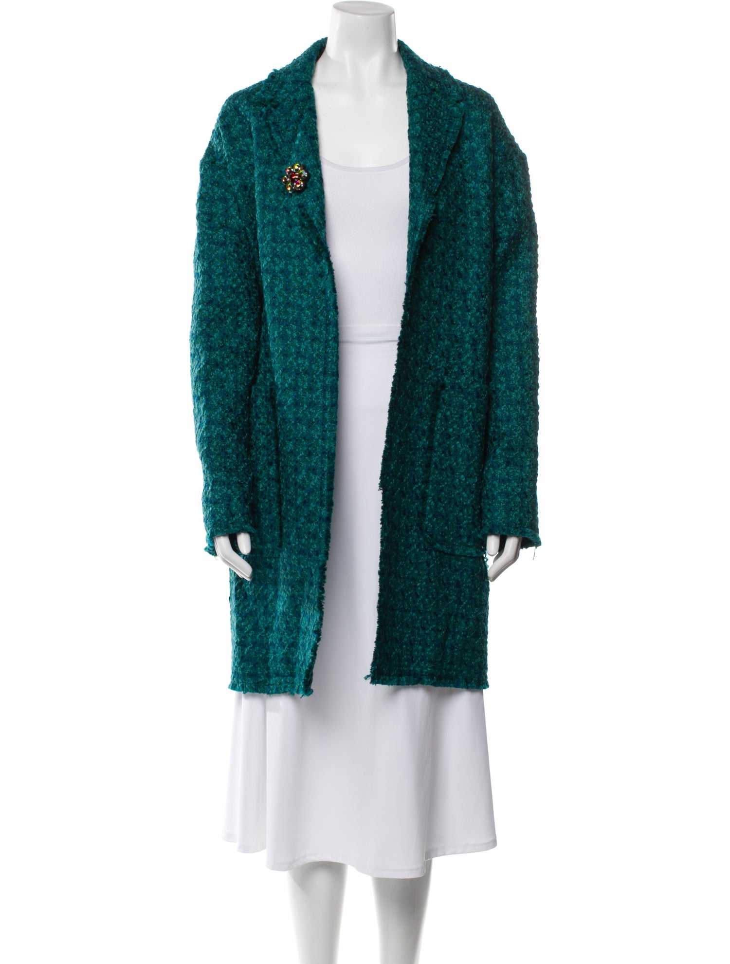 Odeeh Virgin Wool Tweed Pattern Coat