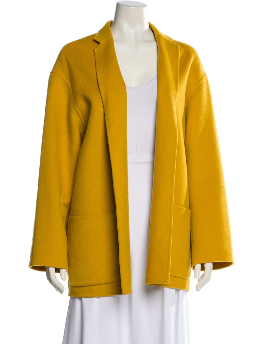 Odeeh Wool Jacket Yellow Shawl Collar Patch Pocke… - image 1