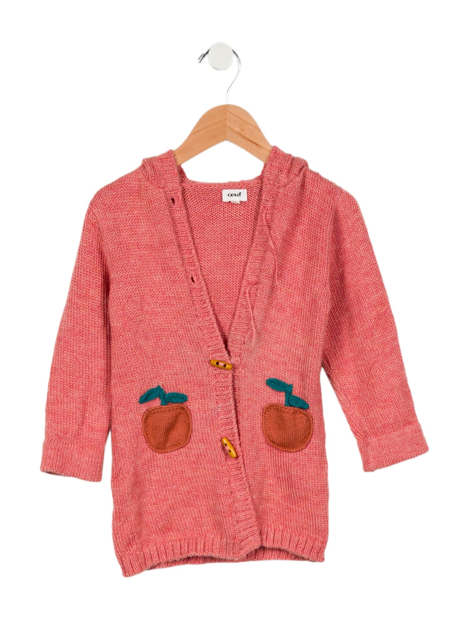 Oeuf Toddler Girls' Hooded Knit Cardigan