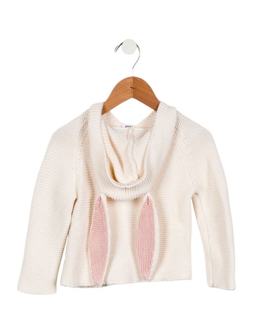 Oeuf Girls' Knit Bunny Hooded Sweater