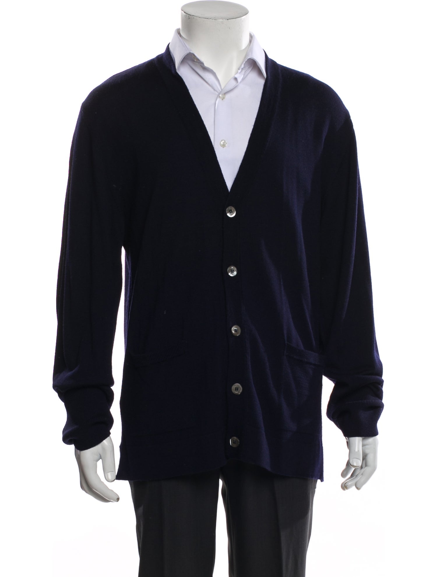 Officine Creative Virgin Wool V-Neck Cardigan