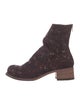 Officine Creative Suede Printed Combat Boots
