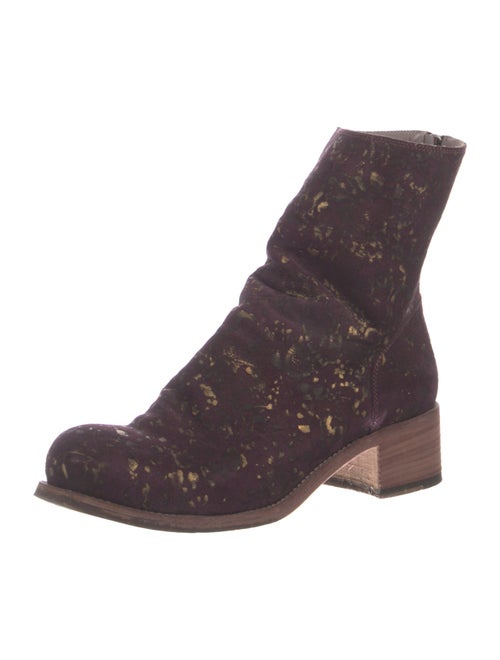 Officine Creative Suede Printed Combat Boots