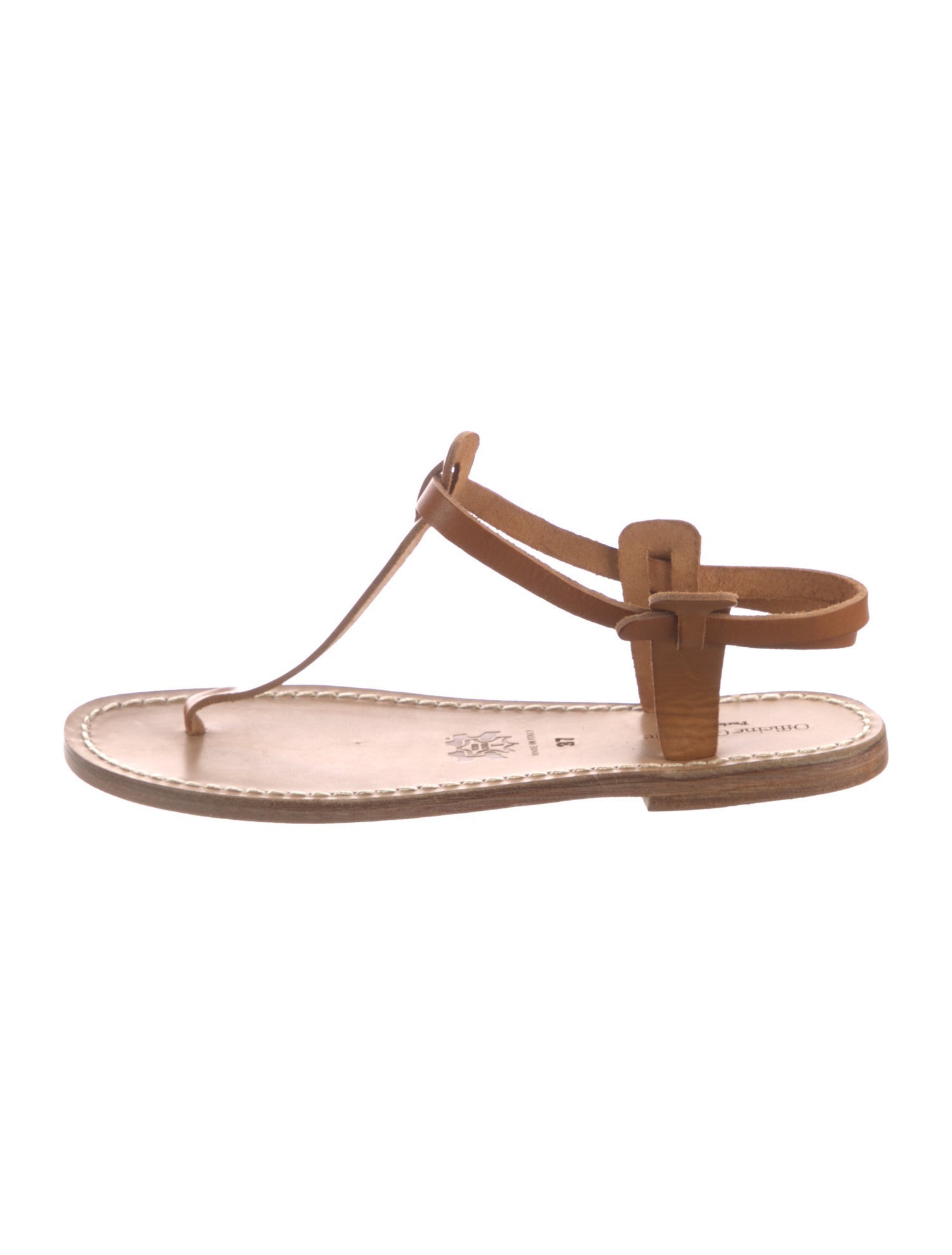 Officine Creative Leather T-Strap Sandals