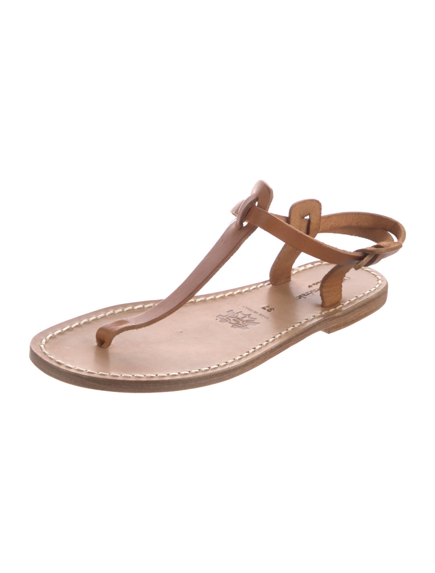 Officine Creative Leather T-Strap Sandals