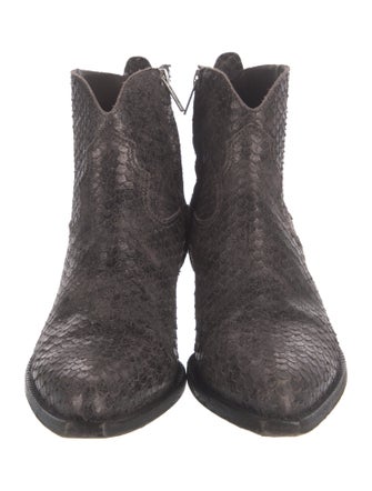 Officine Creative Leather Animal Print Western Boots