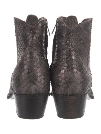 Officine Creative Leather Animal Print Western Boots