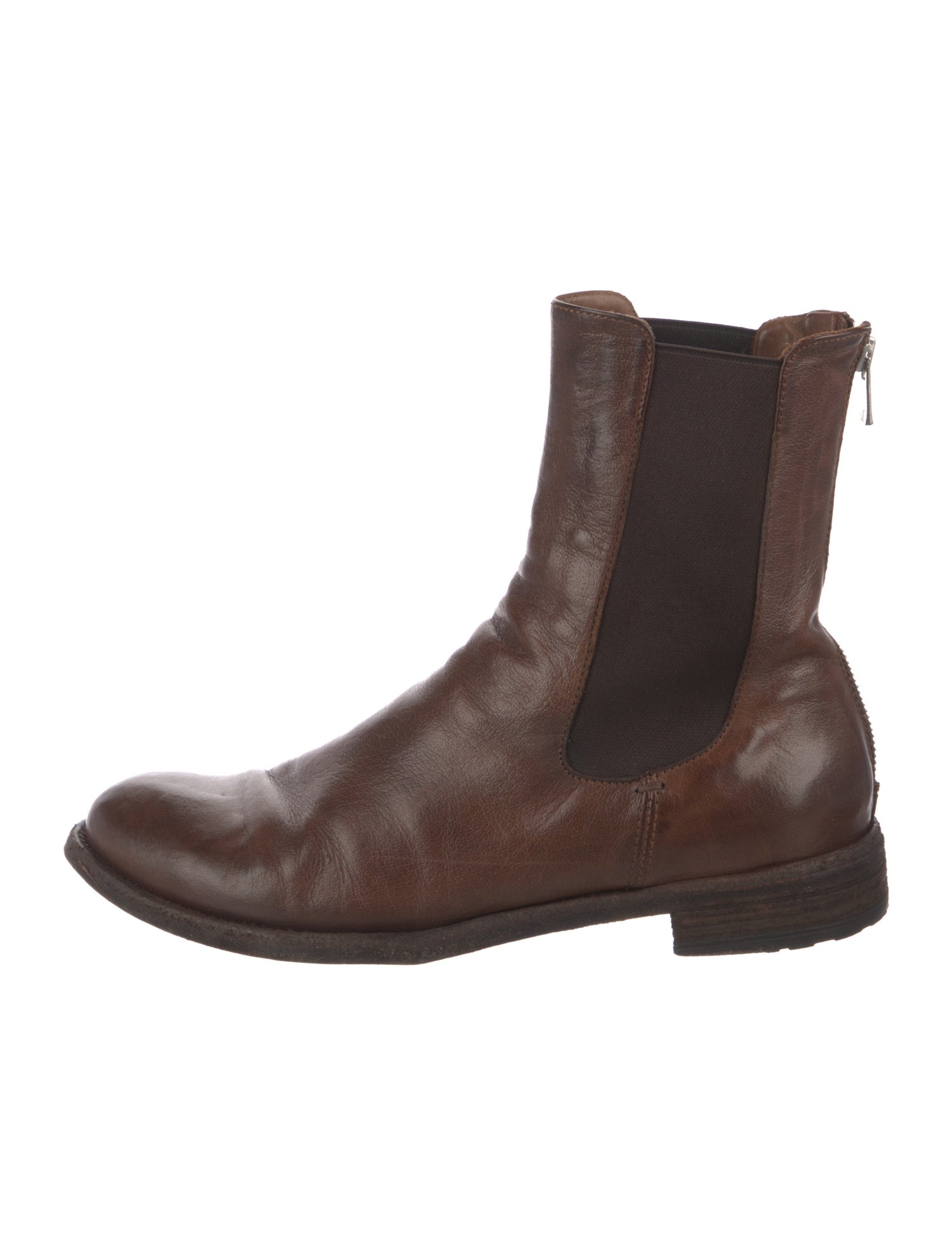 Officine Creative Leather Colorblock Pattern Chelsea Boots