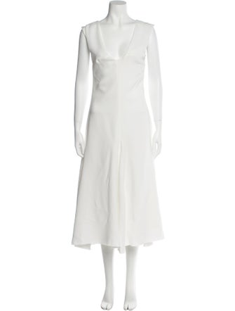 Officine Generale V-Neck Long Dress