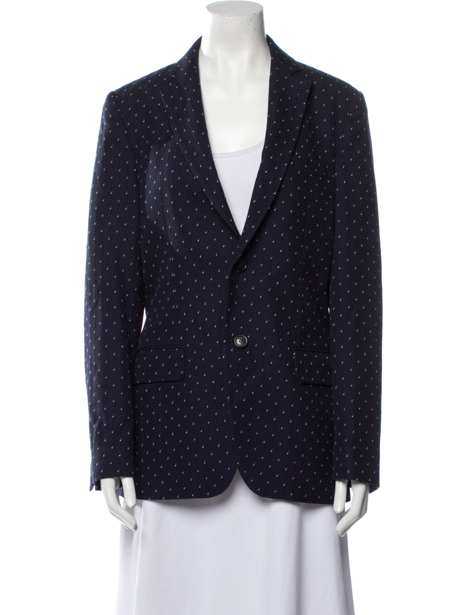 Officine Generale Wool Polka Dot Print Blazer