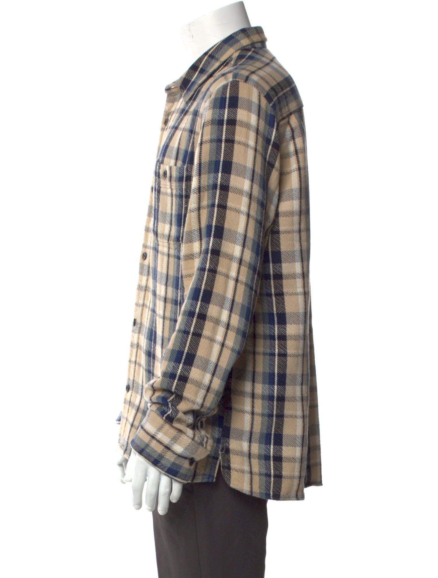 Officine Generale Plaid Print Long Sleeve Western Shirt