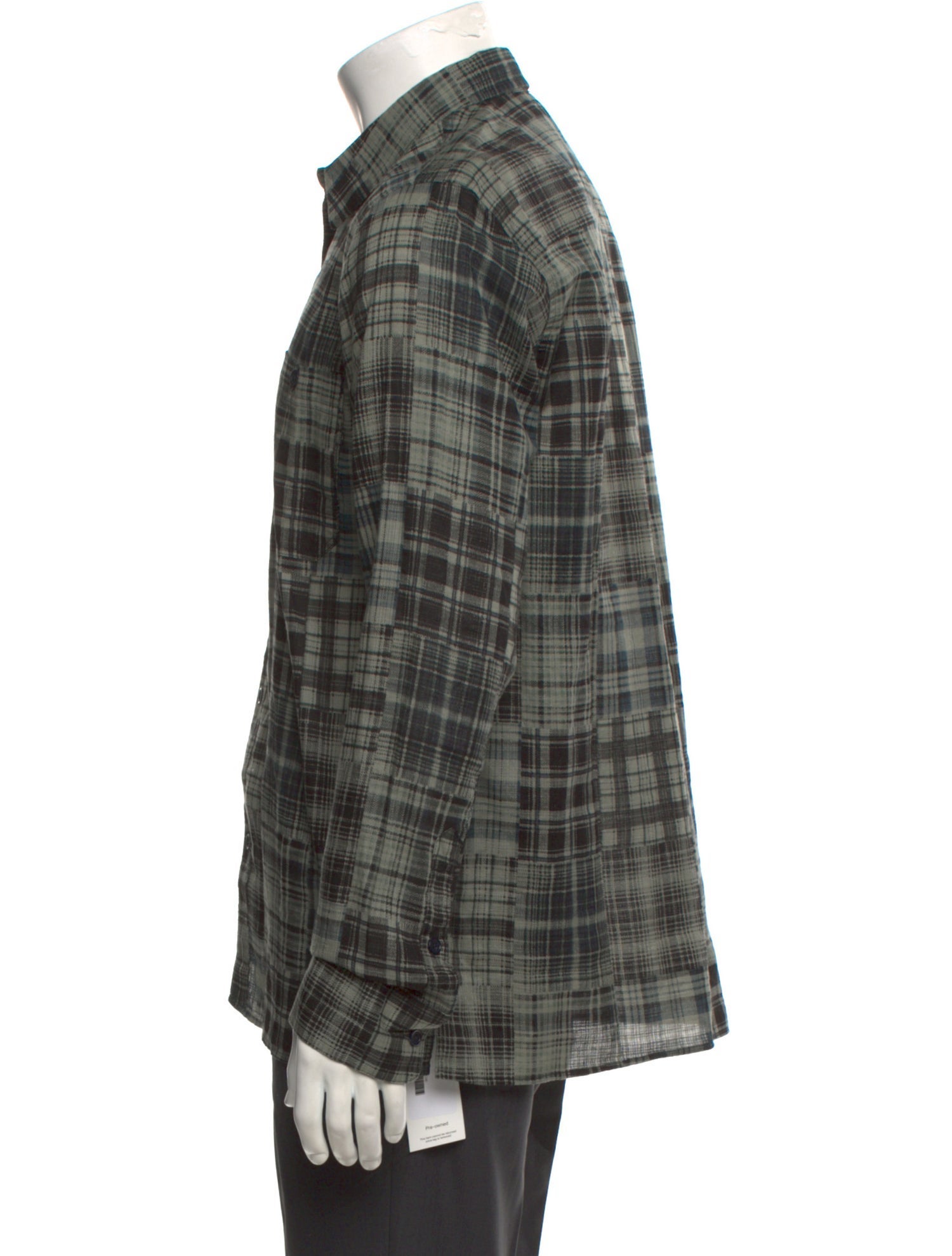 Officine Generale Plaid Print Long Sleeve Shirt