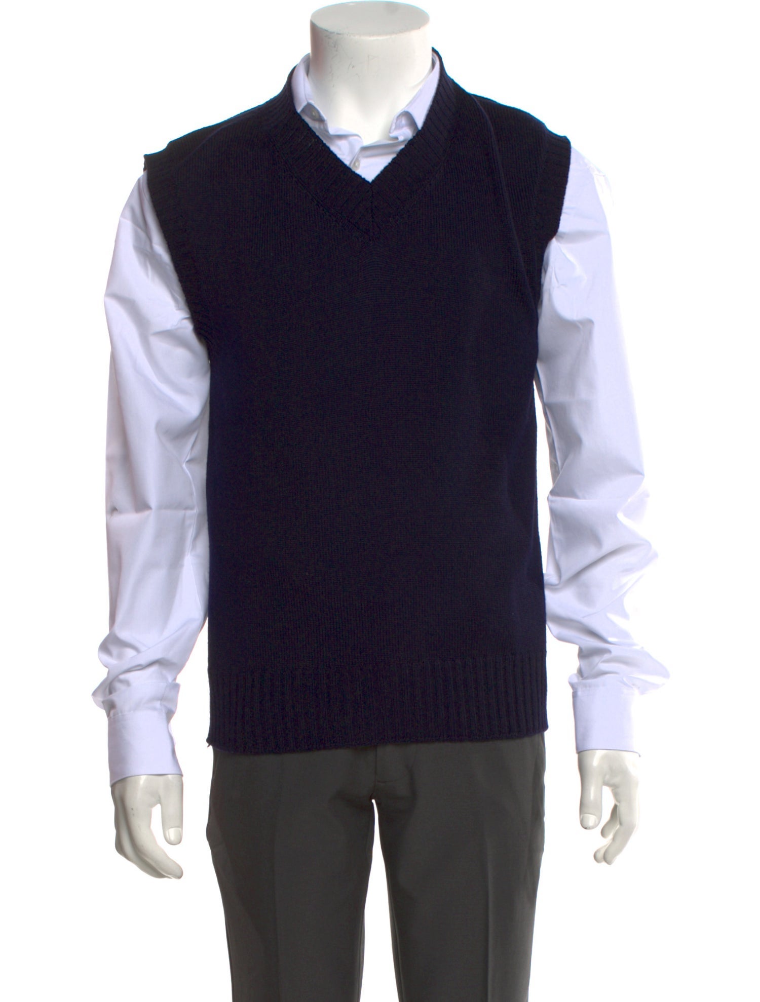 Officine Generale Wool V-Neck Sweater Vest